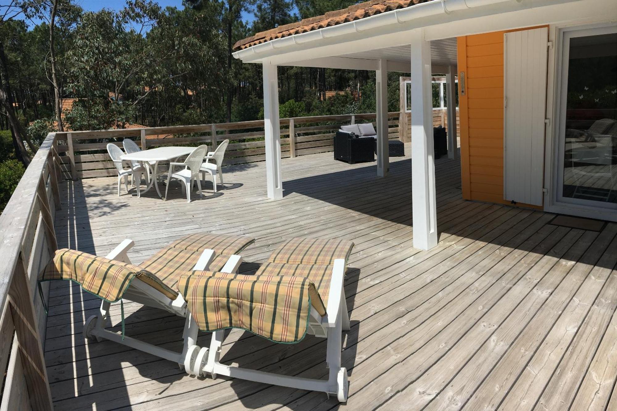 Chalet Orange Naturiste La Jenny Le Porge Buitenkant foto